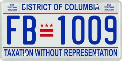 DC license plate FB1009