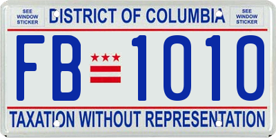 DC license plate FB1010