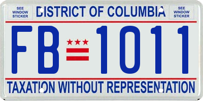 DC license plate FB1011