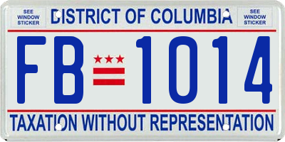 DC license plate FB1014