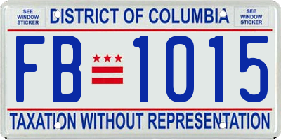 DC license plate FB1015