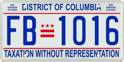 DC license plate FB1016