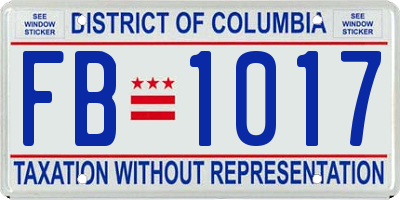 DC license plate FB1017