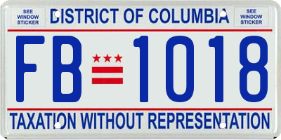 DC license plate FB1018