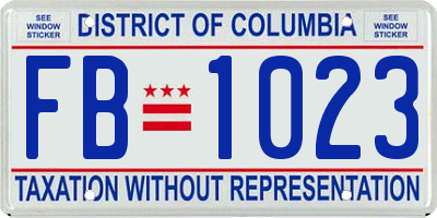 DC license plate FB1023