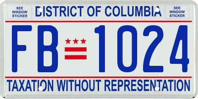 DC license plate FB1024