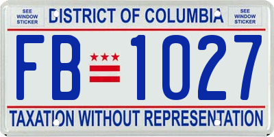 DC license plate FB1027