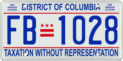 DC license plate FB1028