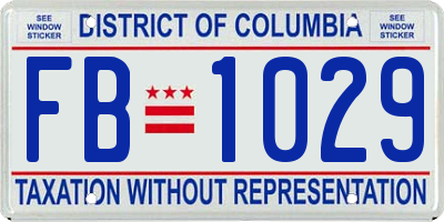 DC license plate FB1029