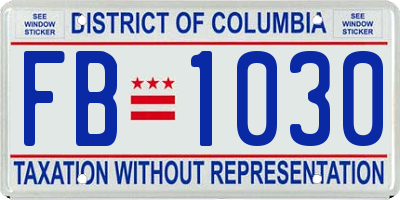 DC license plate FB1030