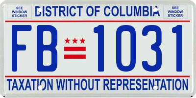 DC license plate FB1031