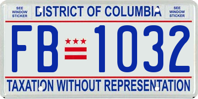 DC license plate FB1032