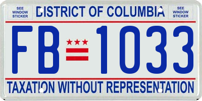 DC license plate FB1033