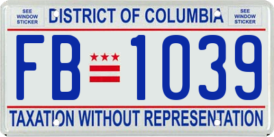 DC license plate FB1039