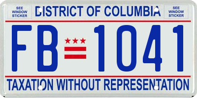 DC license plate FB1041