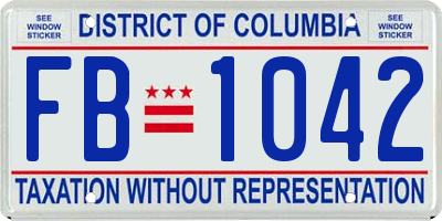 DC license plate FB1042