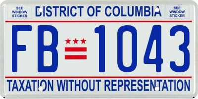 DC license plate FB1043