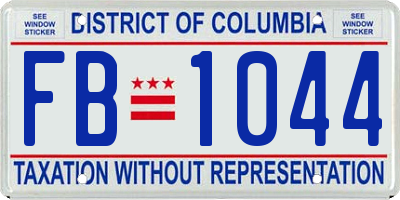 DC license plate FB1044