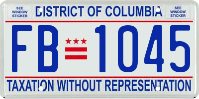 DC license plate FB1045