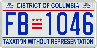 DC license plate FB1046