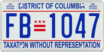 DC license plate FB1047