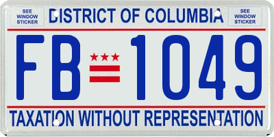 DC license plate FB1049