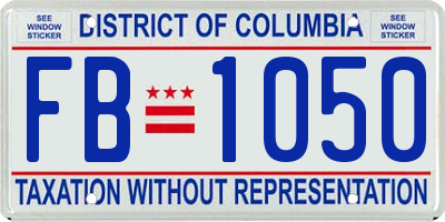 DC license plate FB1050