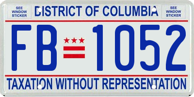 DC license plate FB1052