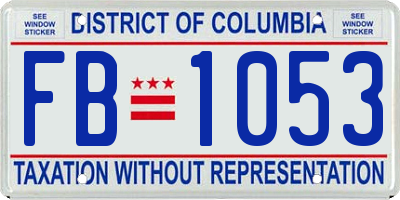 DC license plate FB1053