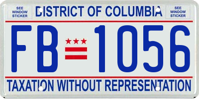 DC license plate FB1056