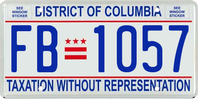 DC license plate FB1057