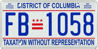 DC license plate FB1058