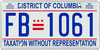 DC license plate FB1061