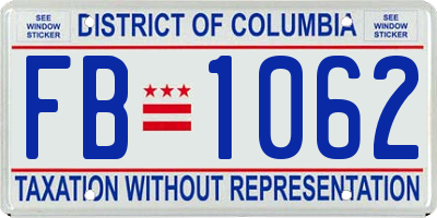 DC license plate FB1062