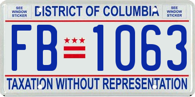 DC license plate FB1063