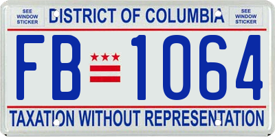 DC license plate FB1064