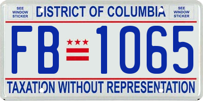 DC license plate FB1065