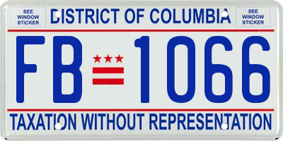 DC license plate FB1066