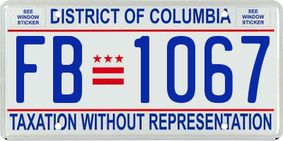 DC license plate FB1067