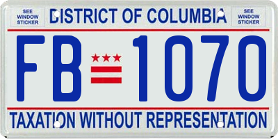 DC license plate FB1070