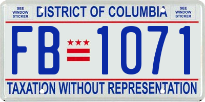 DC license plate FB1071