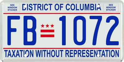 DC license plate FB1072