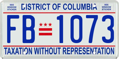 DC license plate FB1073