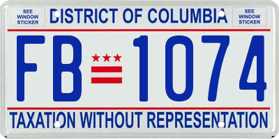 DC license plate FB1074