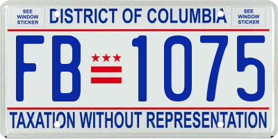 DC license plate FB1075