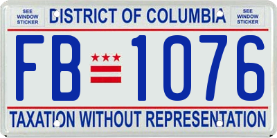 DC license plate FB1076