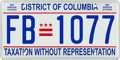 DC license plate FB1077