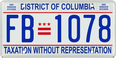 DC license plate FB1078