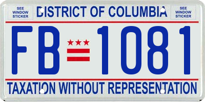 DC license plate FB1081