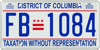 DC license plate FB1084